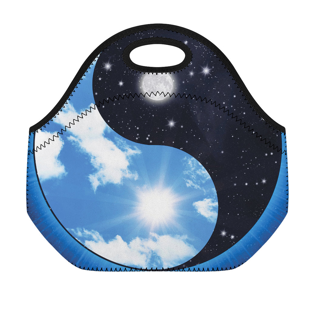 Sky And Space Yin Yang Print Neoprene Lunch Bag