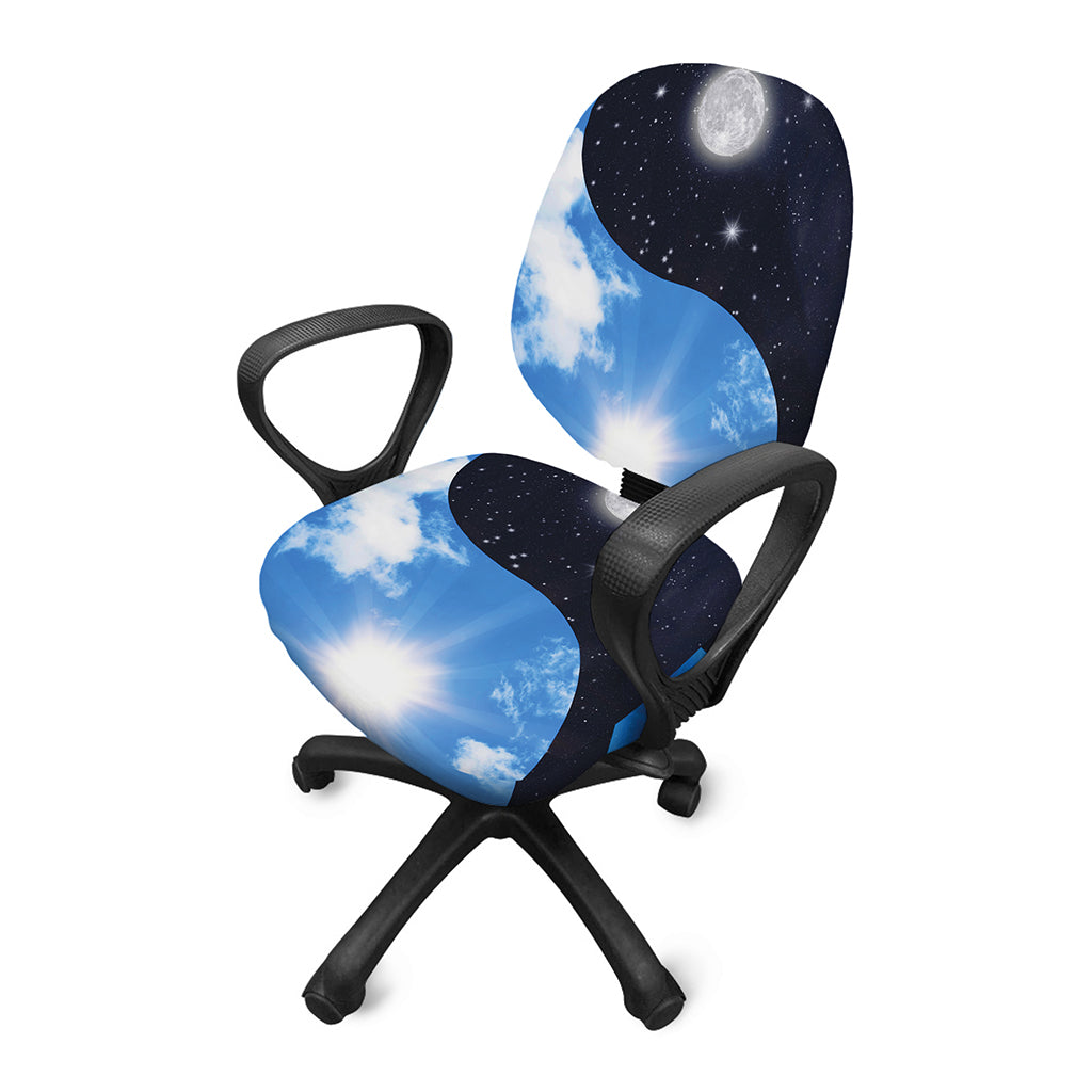 Sky And Space Yin Yang Print Office Chair Cover