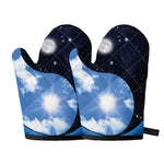 Sky And Space Yin Yang Print Oven Mitts