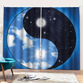 Sky And Space Yin Yang Print Pencil Pleat Curtains
