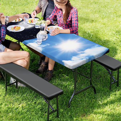 Sky And Space Yin Yang Print Picnic Table Cover