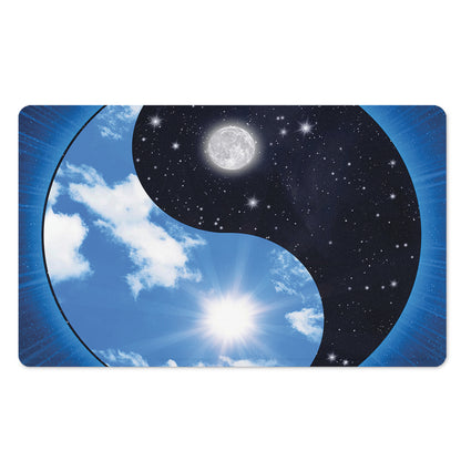 Sky And Space Yin Yang Print Polyester Doormat