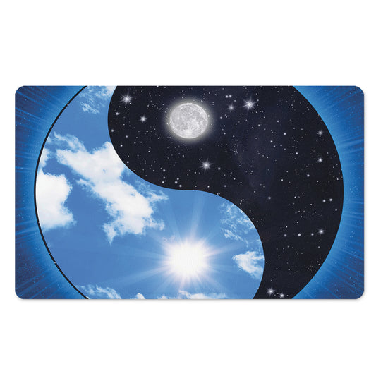 Sky And Space Yin Yang Print Polyester Doormat
