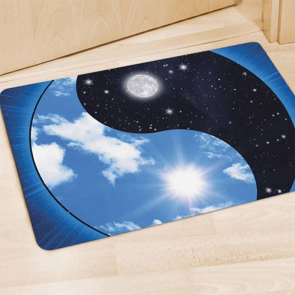 Sky And Space Yin Yang Print Polyester Doormat