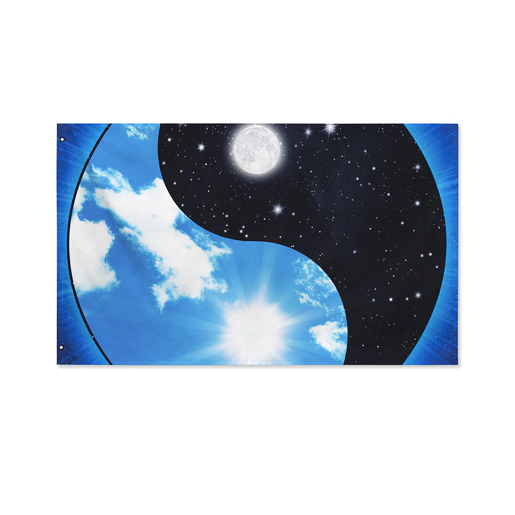 Sky And Space Yin Yang Print Polyester Flag