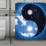 Sky And Space Yin Yang Print Polyester Shower Curtain