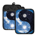 Sky And Space Yin Yang Print Pot Holders With Pocket