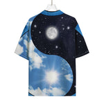 Sky And Space Yin Yang Print Rayon Hawaiian Shirt