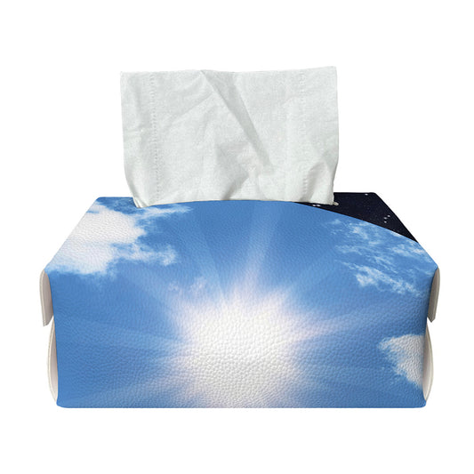Sky And Space Yin Yang Print Rectangle Tissue Box Cover