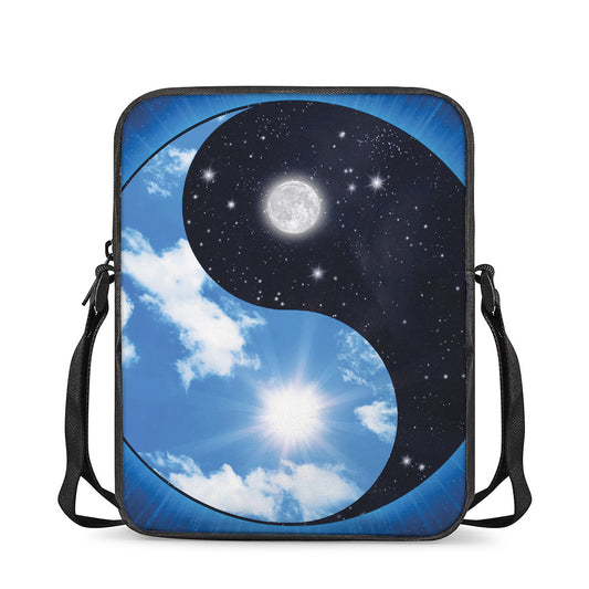 Sky And Space Yin Yang Print Rectangular Crossbody Bag