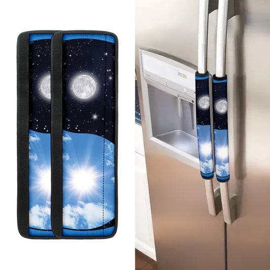 Sky And Space Yin Yang Print Refrigerator Handle Covers