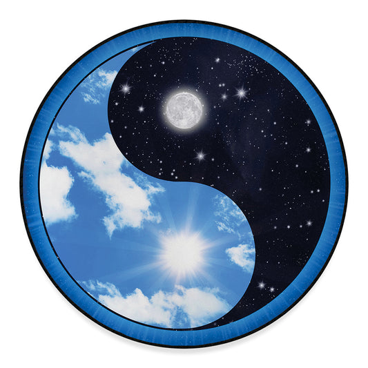Sky And Space Yin Yang Print Round Floor Mat