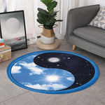 Sky And Space Yin Yang Print Round Rug
