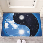 Sky And Space Yin Yang Print Rubber Doormat