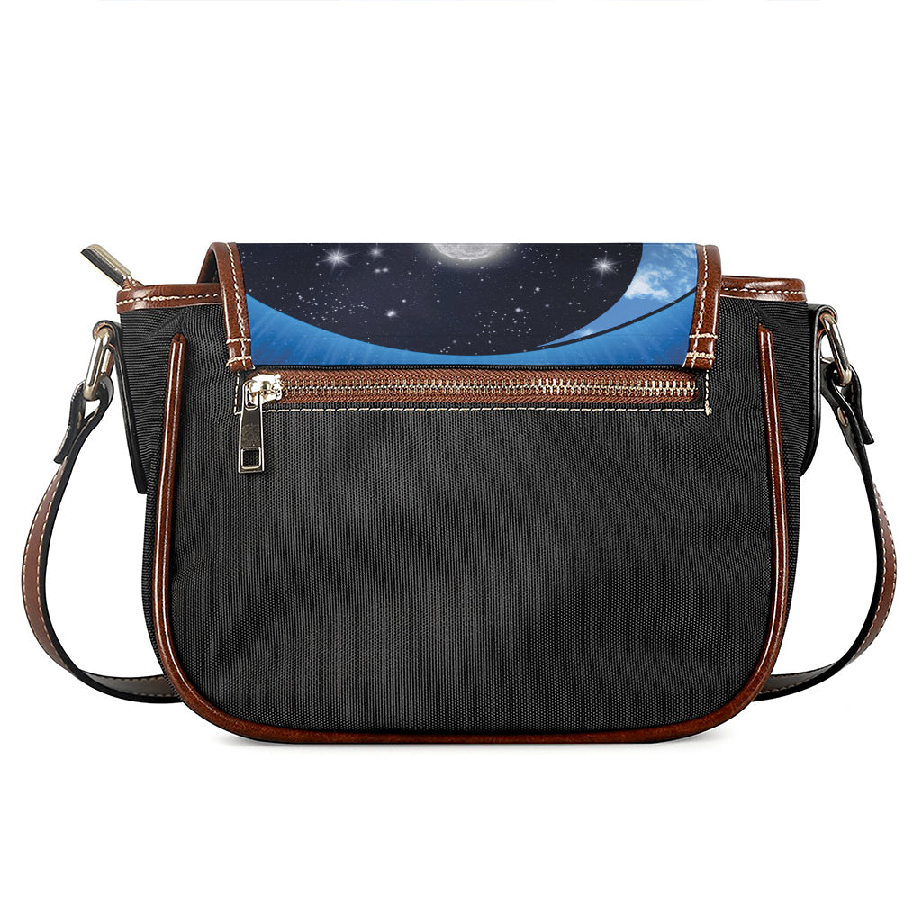 Sky And Space Yin Yang Print Saddle Bag