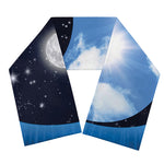 Sky And Space Yin Yang Print Scarf