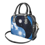 Sky And Space Yin Yang Print Shoulder Handbag