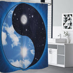 Sky And Space Yin Yang Print Shower Curtain