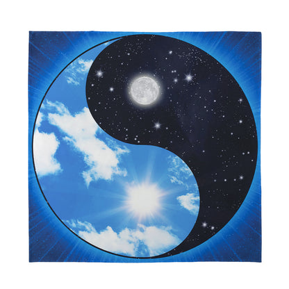 Sky And Space Yin Yang Print Silk Bandana