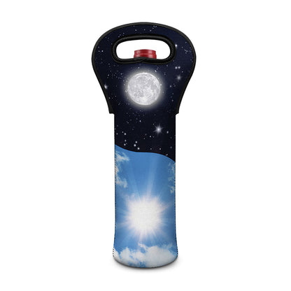 Sky And Space Yin Yang Print Single Neoprene Wine Tote