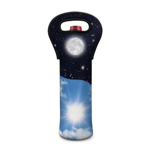 Sky And Space Yin Yang Print Single Neoprene Wine Tote