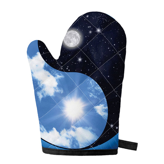 Sky And Space Yin Yang Print Single Oven Mitt