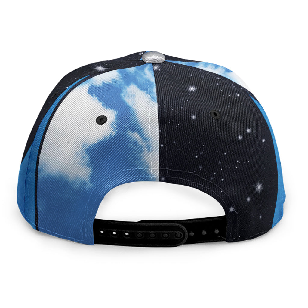 Sky And Space Yin Yang Print Snapback Cap