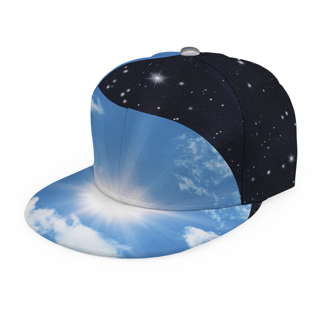 Sky And Space Yin Yang Print Snapback Cap