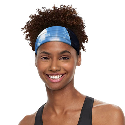 Sky And Space Yin Yang Print Sports Headband