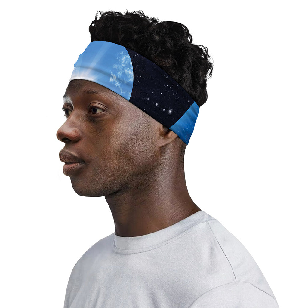 Sky And Space Yin Yang Print Sports Headband