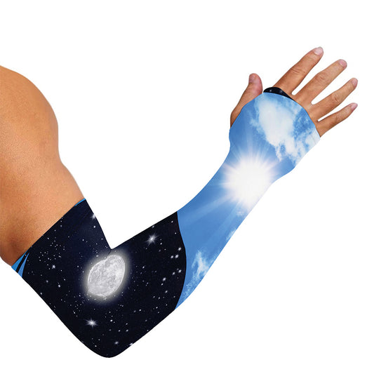 Sky And Space Yin Yang Print Sun Protection Arm Sleeves