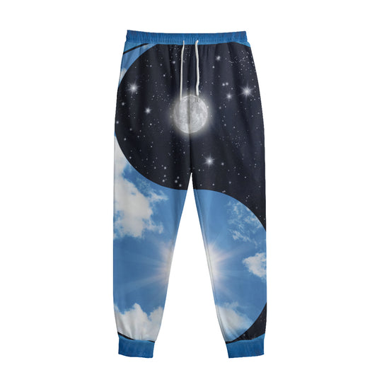 Sky And Space Yin Yang Print Sweatpants