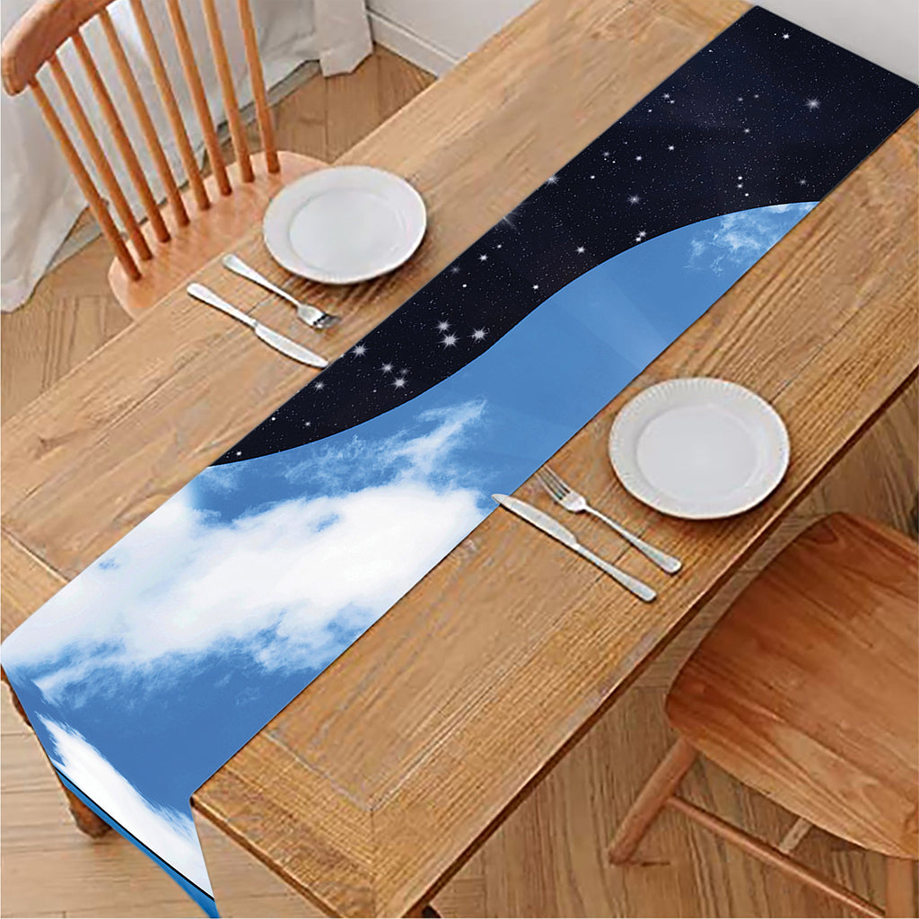 Sky And Space Yin Yang Print Table Runner