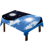Sky And Space Yin Yang Print Tablecloth