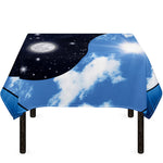 Sky And Space Yin Yang Print Tablecloth