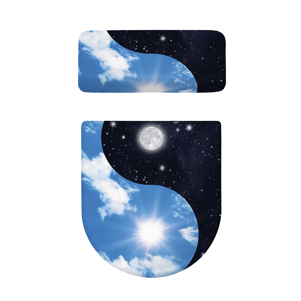 Sky And Space Yin Yang Print Toilet Lid And Tank Cover Set