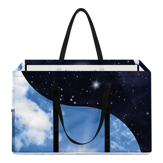 Sky And Space Yin Yang Print Utility Tote Bag