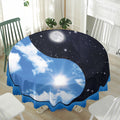 Sky And Space Yin Yang Print Waterproof Round Tablecloth