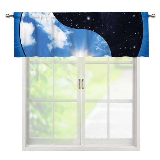 Sky And Space Yin Yang Print Window Valance