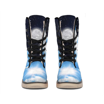 Sky And Space Yin Yang Print Winter Boots