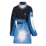 Sky And Space Yin Yang Print Women's Bathrobe
