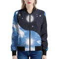 Sky And Space Yin Yang Print Women's Bomber Jacket