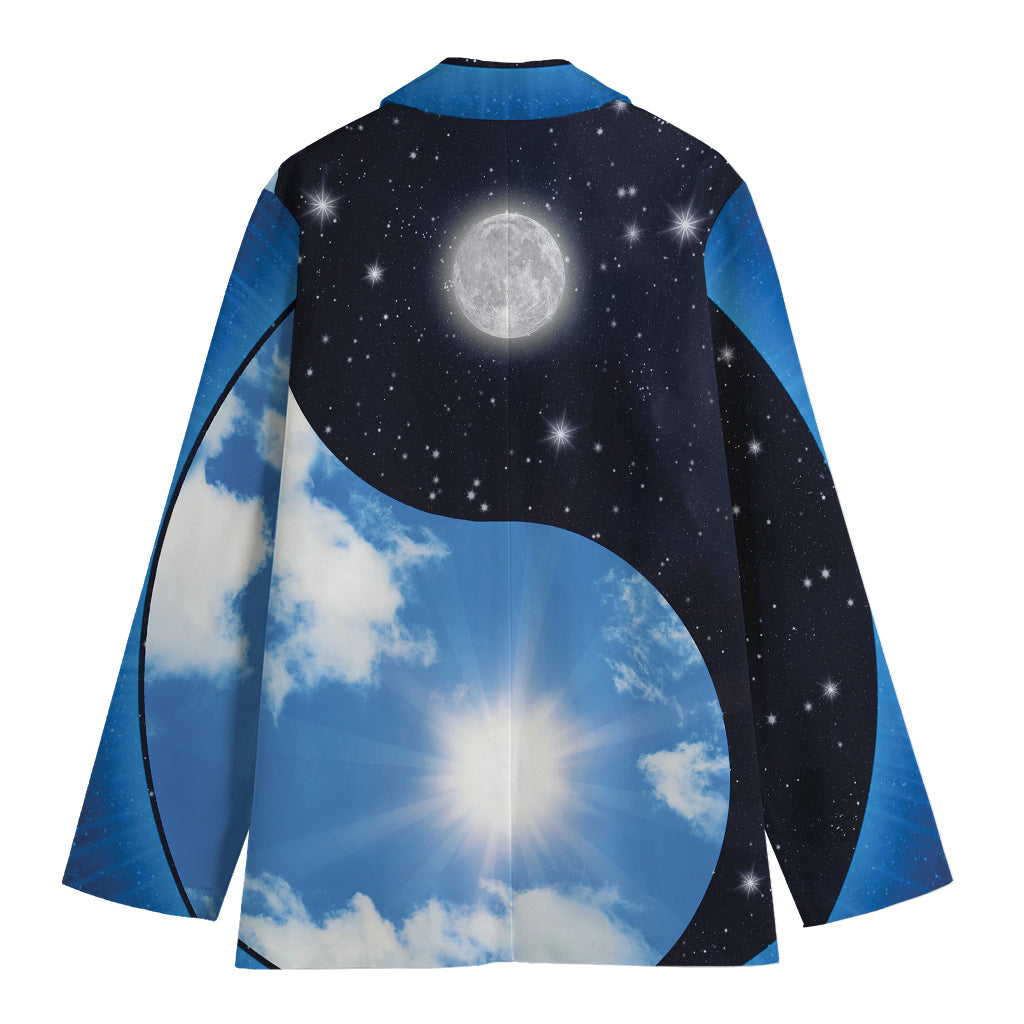 Sky And Space Yin Yang Print Women's Cotton Blazer