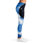 Sky And Space Yin Yang Print Women's Leggings