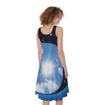 Sky And Space Yin Yang Print Women's Sleeveless Dress