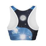 Sky And Space Yin Yang Print Women's Sports Bra