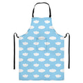 Sky Cloud Pattern Print Bib Apron With Pocket