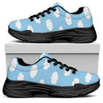 Sky Cloud Pattern Print Black Chunky Shoes