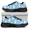 Sky Cloud Pattern Print Black Chunky Shoes