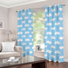 Sky Cloud Pattern Print Blackout Grommet Curtains